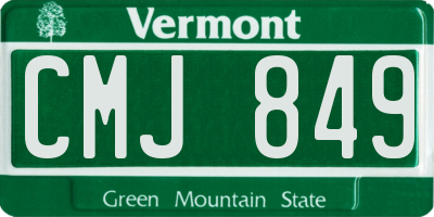 VT license plate CMJ849