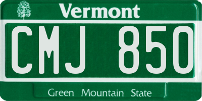 VT license plate CMJ850