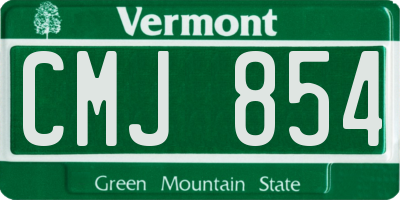 VT license plate CMJ854