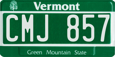 VT license plate CMJ857