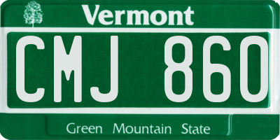 VT license plate CMJ860