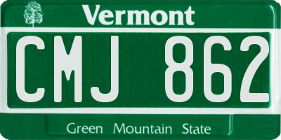 VT license plate CMJ862