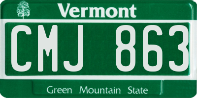 VT license plate CMJ863