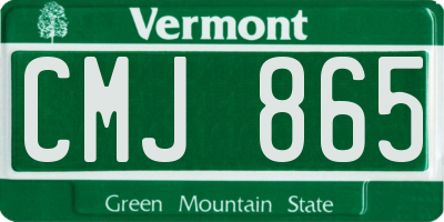 VT license plate CMJ865