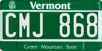 VT license plate CMJ868