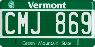 VT license plate CMJ869