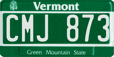 VT license plate CMJ873