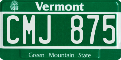 VT license plate CMJ875