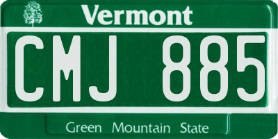 VT license plate CMJ885