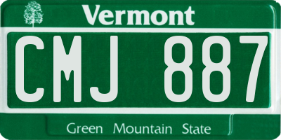 VT license plate CMJ887