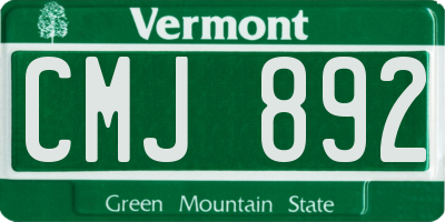 VT license plate CMJ892