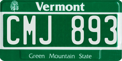 VT license plate CMJ893