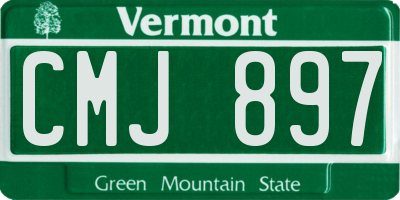 VT license plate CMJ897