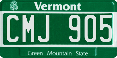 VT license plate CMJ905