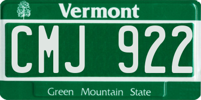 VT license plate CMJ922