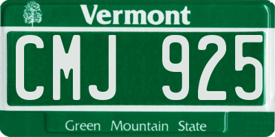 VT license plate CMJ925