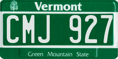 VT license plate CMJ927