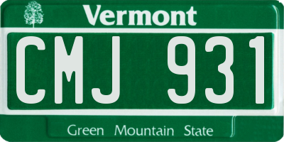 VT license plate CMJ931