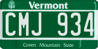 VT license plate CMJ934