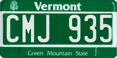VT license plate CMJ935