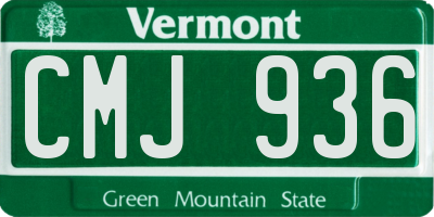 VT license plate CMJ936