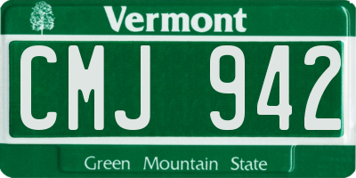 VT license plate CMJ942