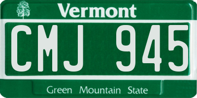 VT license plate CMJ945