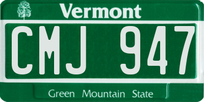 VT license plate CMJ947