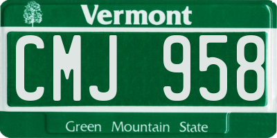 VT license plate CMJ958