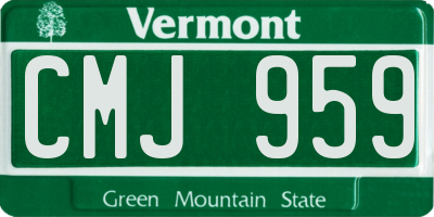 VT license plate CMJ959