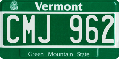 VT license plate CMJ962