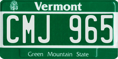 VT license plate CMJ965
