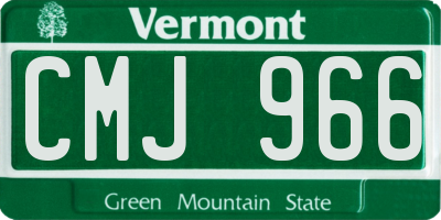 VT license plate CMJ966