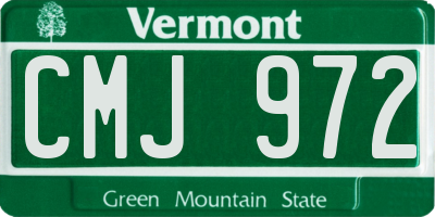 VT license plate CMJ972