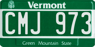 VT license plate CMJ973