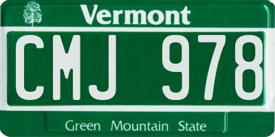 VT license plate CMJ978