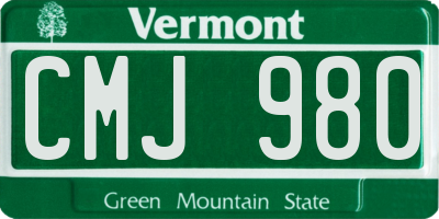 VT license plate CMJ980