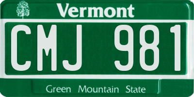 VT license plate CMJ981