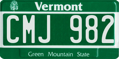 VT license plate CMJ982