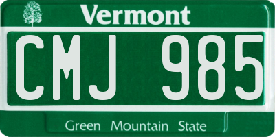 VT license plate CMJ985