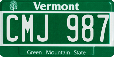 VT license plate CMJ987
