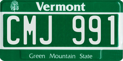VT license plate CMJ991
