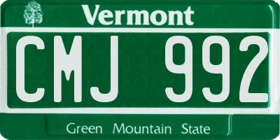 VT license plate CMJ992