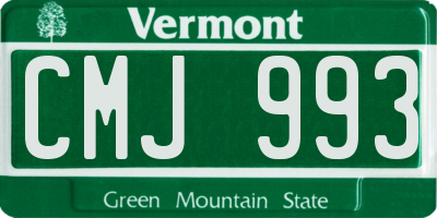 VT license plate CMJ993