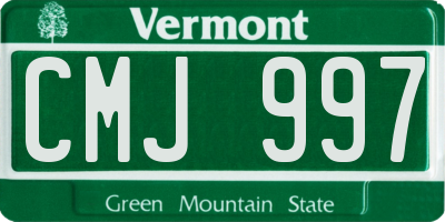 VT license plate CMJ997