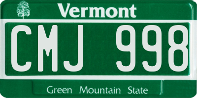 VT license plate CMJ998