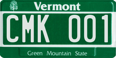 VT license plate CMK001
