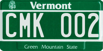 VT license plate CMK002