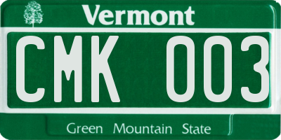 VT license plate CMK003