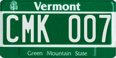 VT license plate CMK007